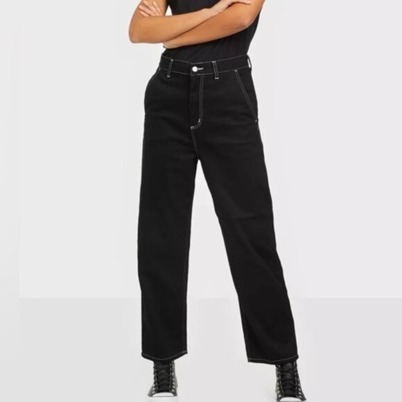 Carhartt WIP Armanda Pant Relaxed Straight Leg Black Size 28 - Picture 1 of 10